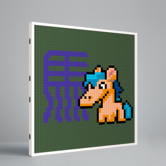 48*48 Dot Handmade Building Brick Pixel Art Chinese Zodiac Horse Customized Chinese Traditional Culture Artwork Best Gift for Friends of Horse