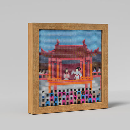 Magnificent 64x64 Pixels "Chinese Opera Stage" Diamond Painting Cross Stitch Kit
