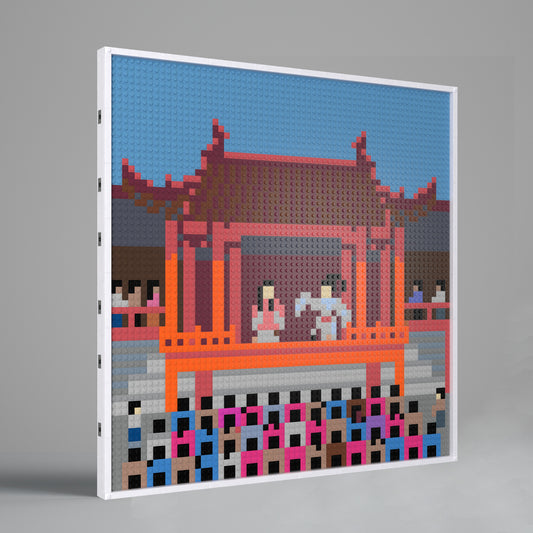 Traditional Chinese Folk Stage Compatible LEGO Artwork (64*64 dots, Assembled Frame)