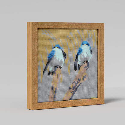 DIY 64x64 Pixels "Two Birds on Branch" Diamond Painting Kit - Express a Theme of Love, Companionship and Togetherness