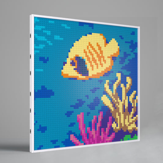 Tropical Fish Compatible LEGO Artwork (64*64 dots, Assembled Frame)