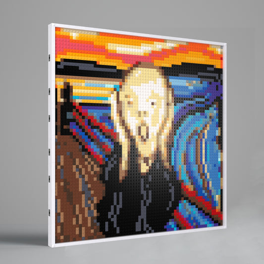 The Scream by Edvard Munch Compatible LEGO Artwork (64*64 dots, Assembled Frame)