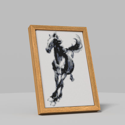 Xu Beihong's Galloping Horse, Representing Dynamism and Strength in Chinese Modern Painting Theme Diamond Painting, 64*96 Dots, 26 Faces ABS Diamond, Elegant Solid Wood Frame