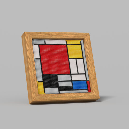 48*48 Dot Handmade Diamond Painting Mondrian's Red, Yellow and Blue   Customized Modern Art Gift