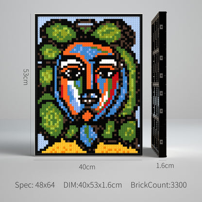 Pablo Picasso's Girl with Green Hair Compatible with Lego DIY Pixel Art Blocks Set with Frame