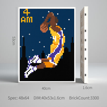 Basketball Star Hard Practice Compatible with Lego DIY Pixel Art Blocks Set with Frame