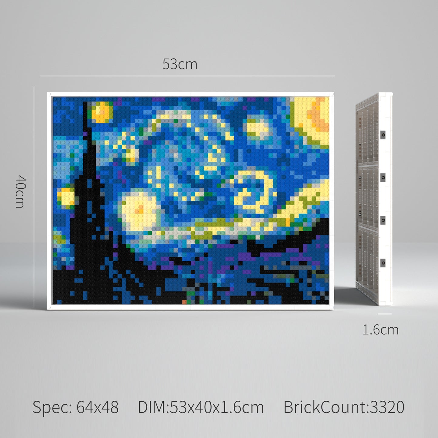 Vincent van Gogh's The Starry Night Compatible with Lego DIY Pixel Art Blocks Set with Frame