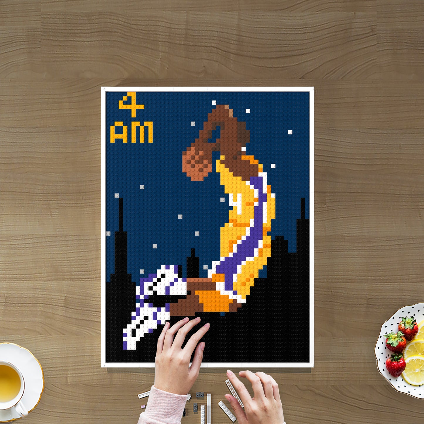 Basketball Star Hard Practice Compatible with Lego DIY Pixel Art Blocks Set with Frame