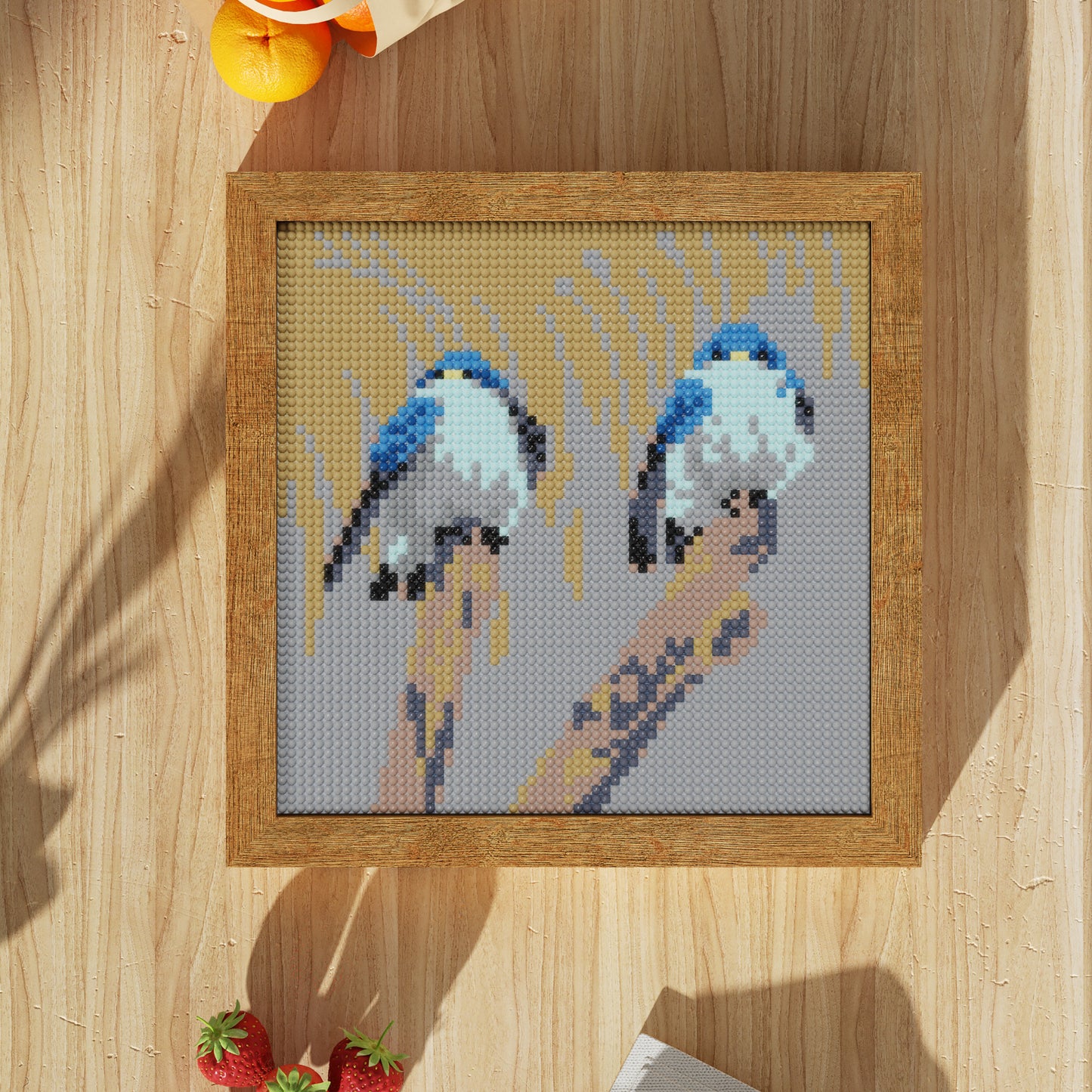 DIY 64x64 Pixels "Two Birds on Branch" Diamond Painting Kit - Express a Theme of Love, Companionship and Togetherness