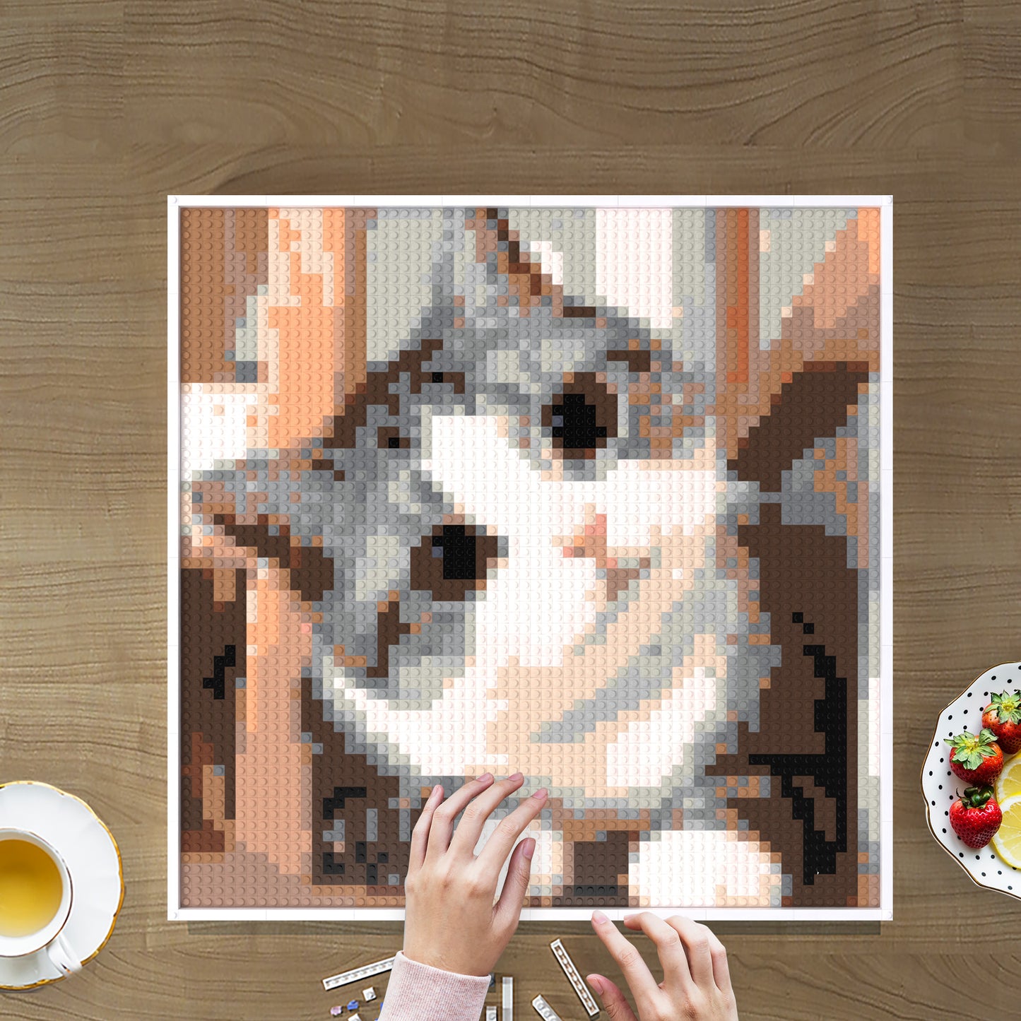 64*64 Cat Photo Compatible Lego Brick Pixel Art with Frame - 52.8*52.8*1.6cm