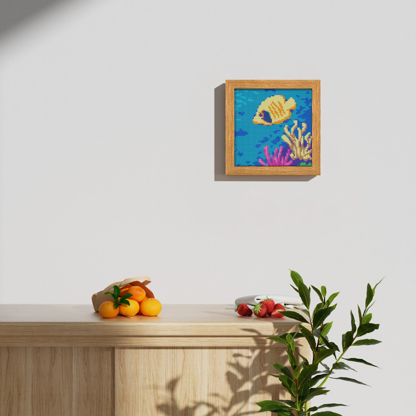 64x64 Pixel "Tropical Fish" Diamond Painting Cross Stitch Kit