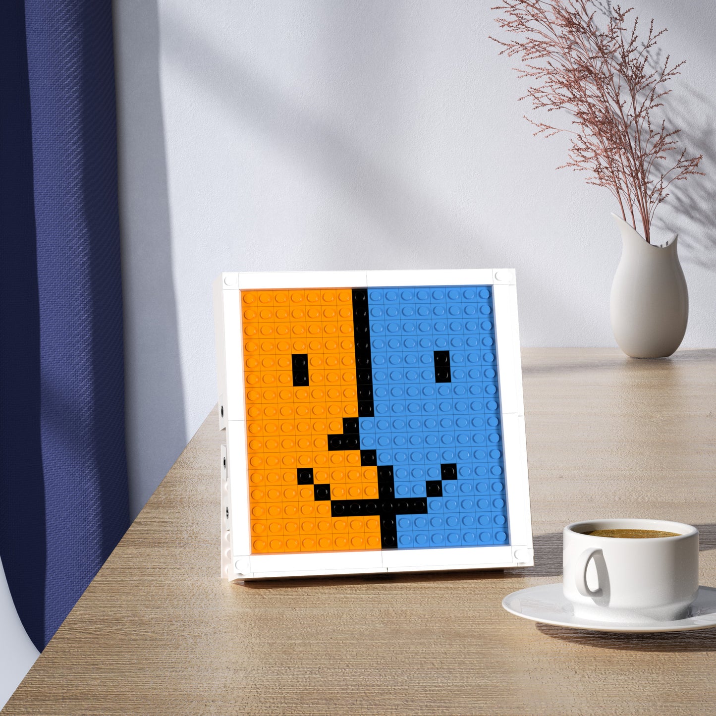 Pixel Art of Picasso's Smiling Face Compatible Lego Set - An Abstract Minimalist Decoration