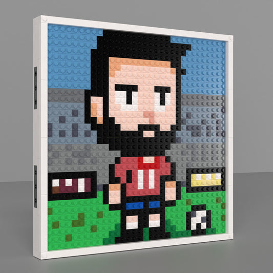Chibi Football King Building Brick Pixel Art - 32*32 Modular Compatible with Lego