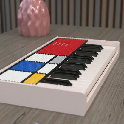 37-Key Electronic Keyboard Piano - LEGO-Compatible, Customizable Pixel Art, Superior Sound Quality, Long-Lasting Battery Life, USB Type-C Charging