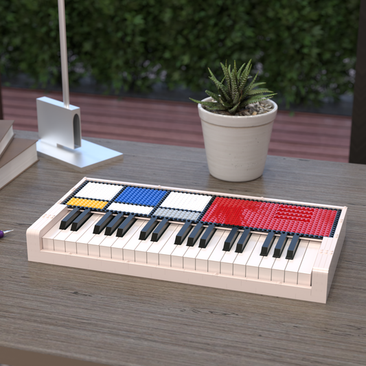 37-Key Electronic Keyboard Piano - LEGO-Compatible, Customizable Pixel Art, Superior Sound Quality, Long-Lasting Battery Life, USB Type-C Charging