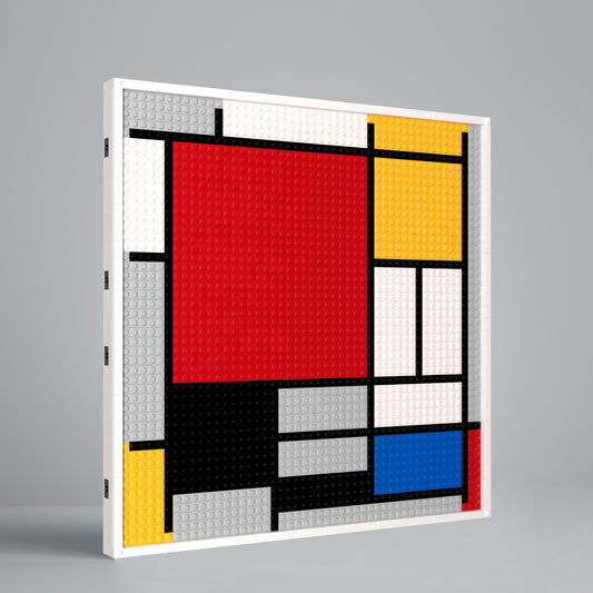 Mondrian Colorful Pixel Art Large Lego-Compatible Building Blocks DIY Jigsaw Puzzle
